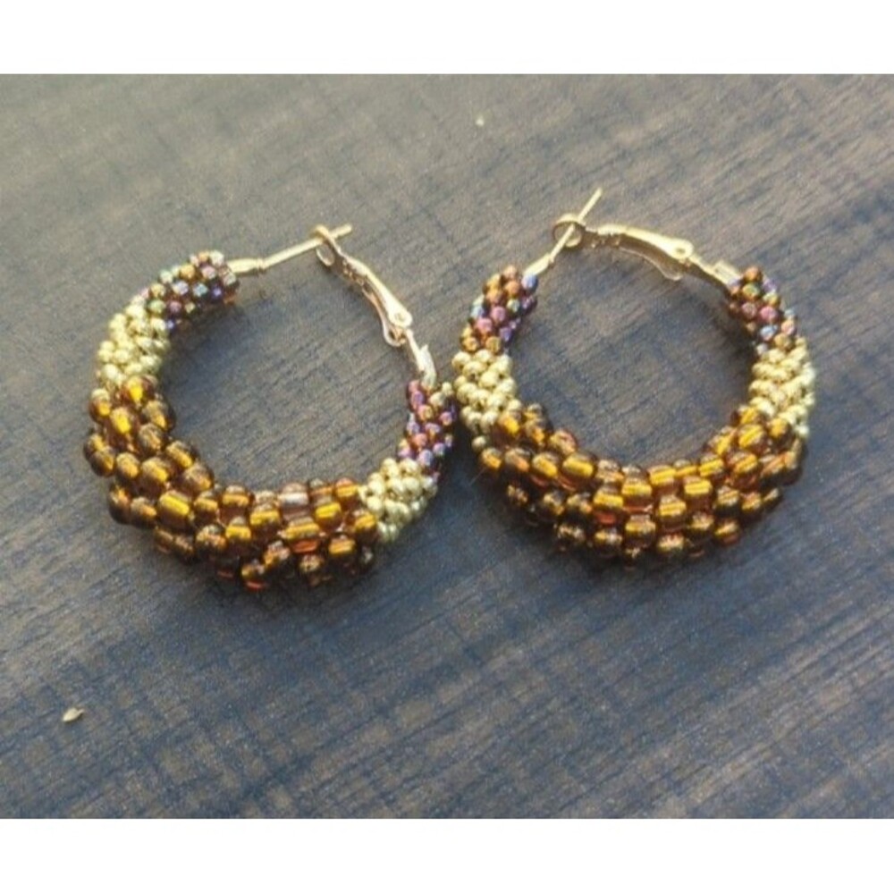Beaded Hoop Earrings